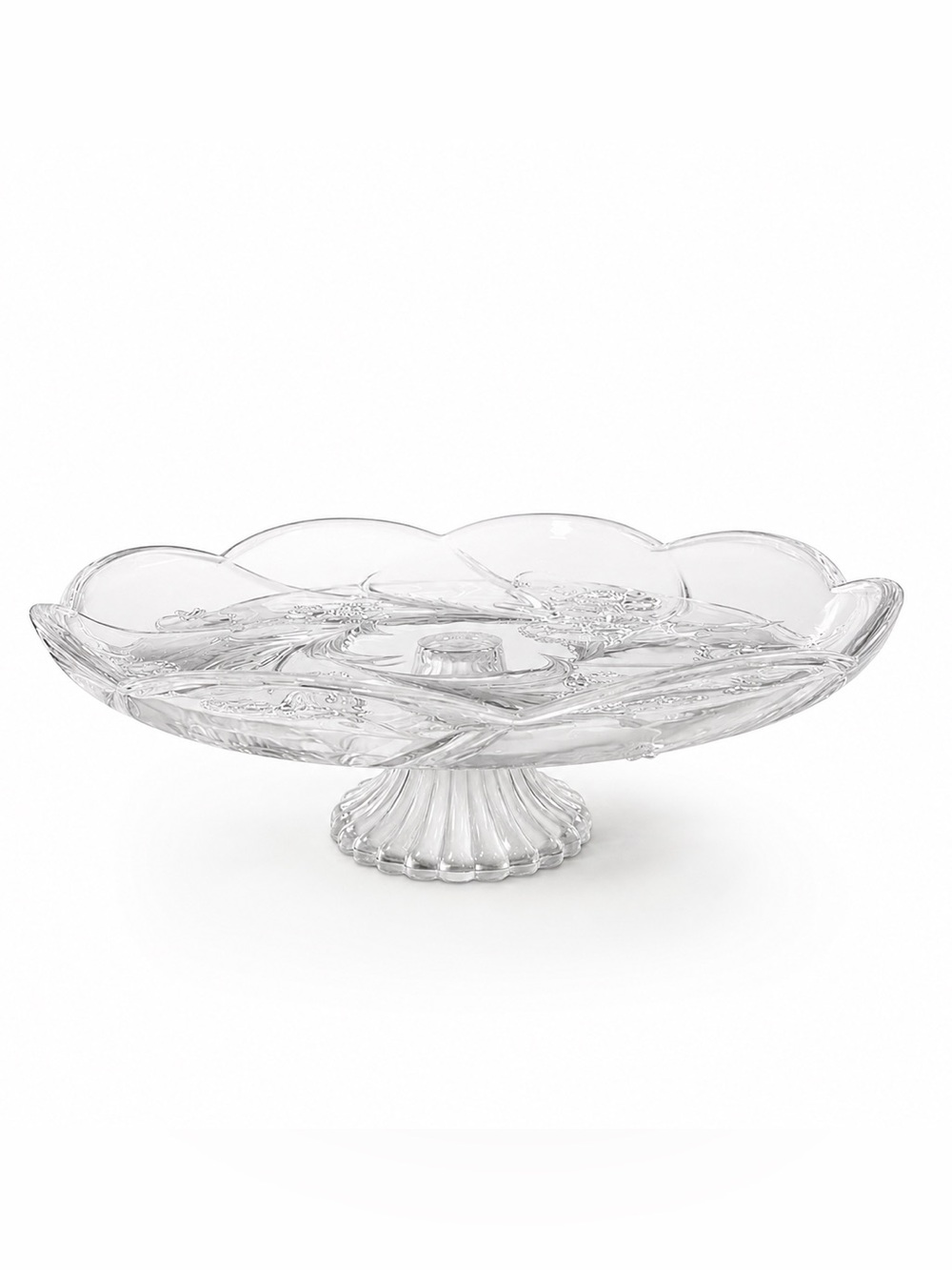 Vintage Godinger Glass Crystal Pedestal Cake Stand - Elegant Serving Plate
